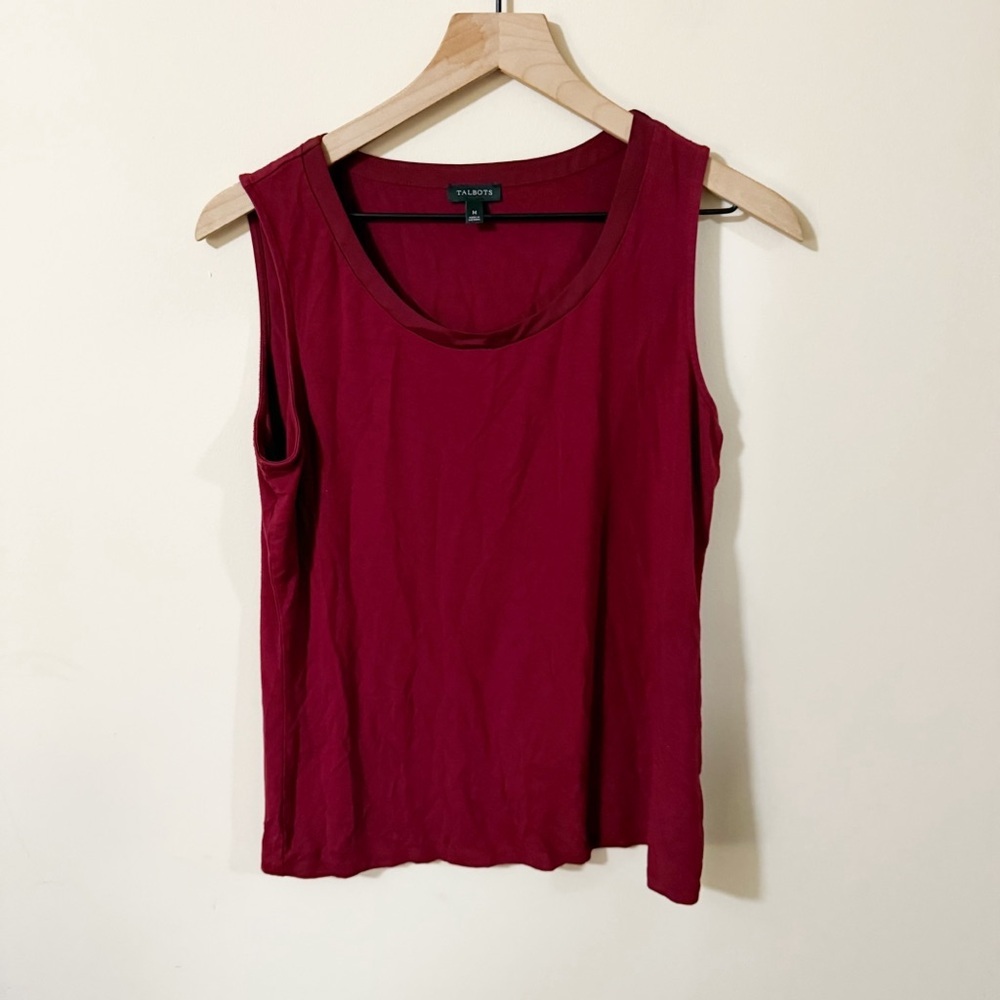 Talbots Womens Red Sleeveless Blouse Tank Size Medium Casual Office